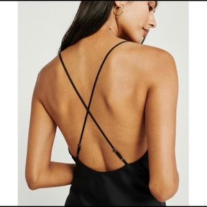 NWT Abercrombie Black Mini Cowl Neck Slip Dress, S